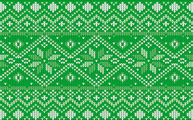 Free Vector | Jaquard pattern for christmas with snowflakes in green