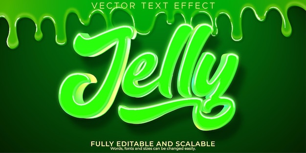 Free Vector | Jelly slime text effect editable green and liquid font style