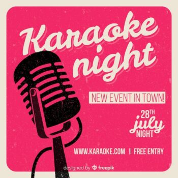 Free Vector | Karaoke night party banner or flyer template