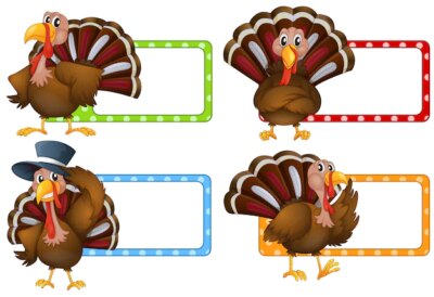 Free Vector | Label design with wild turkey illustration
