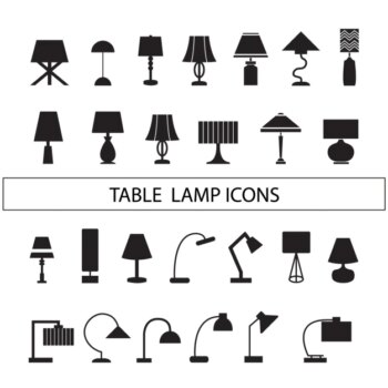 Free Vector | Lamps silhouettes collection