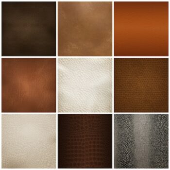 Free Vector | Leather texture samples realistic set