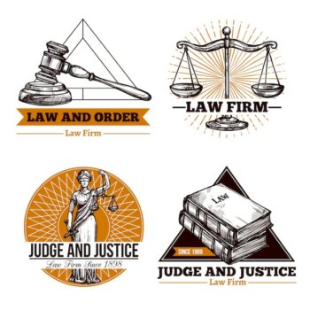 Free Vector | Legal firm and office logo set