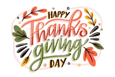 Free Vector | Lettering design happy thanksgiving