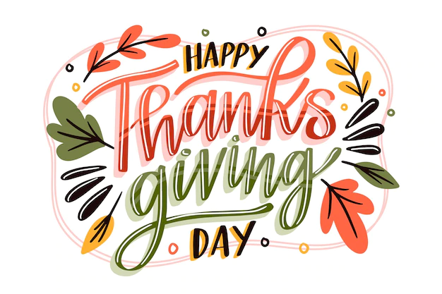 Free Vector | Lettering design happy thanksgiving