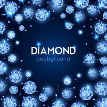 Free Vector | Light blue color gem diamond background with placer of diamonds in a circle