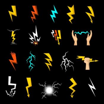 Free Vector | Lightning icons set