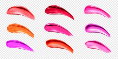 Free Vector | Lipstick smears swatches of liquid lip gloss for makeup palette