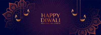 Free Vector | Lovely ornamental style happy diwali banner