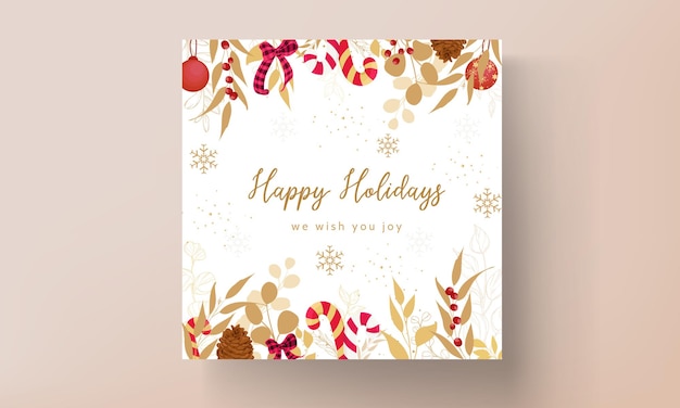 Free Vector | Luxurious gold and red merry christmas card design