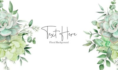 Free Vector | Luxury greenery floral watercolor background