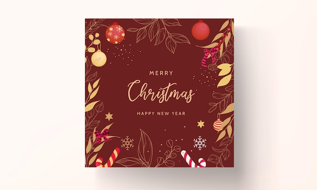 Free Vector | Luxury hand drawn merry christmas card