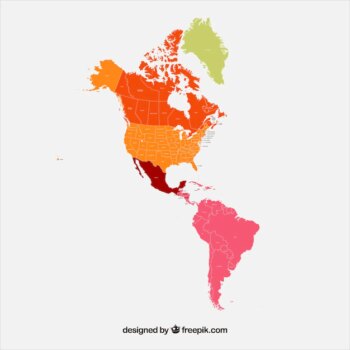 Free Vector | Map of north and south america
