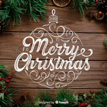 Free Vector | Merry christmas concept with lettering