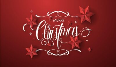 Free Vector | Merry christmas lettering with elegant composition and realistic 3d christmas decoration
