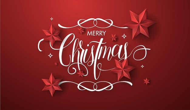 Free Vector | Merry christmas lettering with elegant composition and realistic 3d christmas decoration