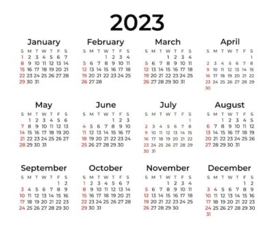 Free Vector | Minimal calendar for 2023