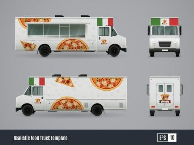 Free Vector | Mobile pizzeria truck