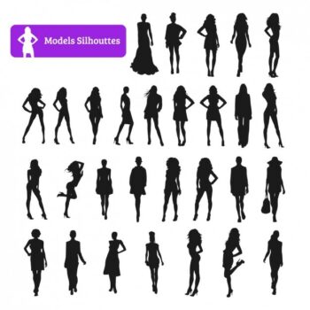 Free Vector | Model silhouette collection