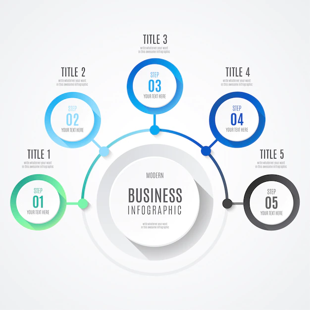 Free Vector | Modern business infographic with blue colors