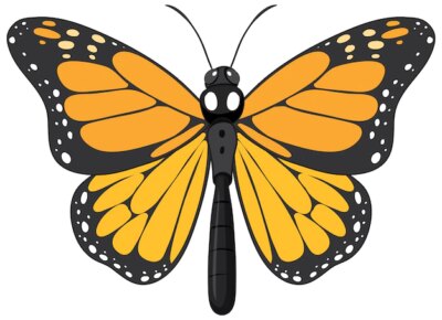 Free Vector | Monarch butterfly isolated on white background