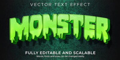 Free Vector | Monster cartoon text effect; editable comic and funny text style