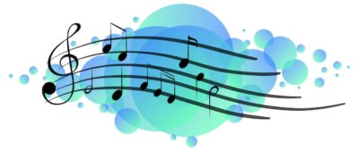Free Vector | Musical melody symbols on bright blue splotch