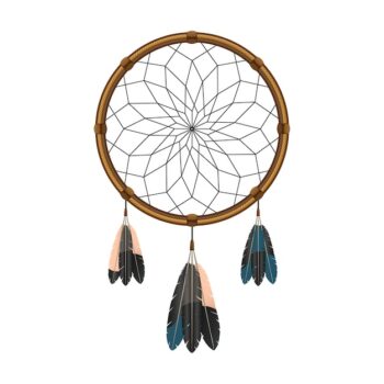Free Vector | Native american indian magical  dream catcher with sacred feathers to filter thoughts icon