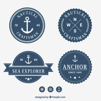 Free Vector | Nautic badge collection