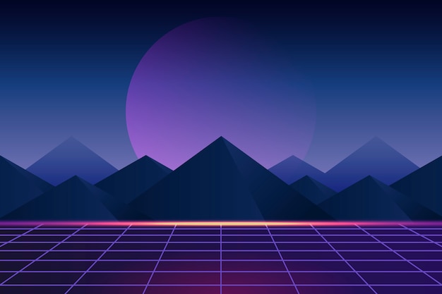 Free Vector | Neon landscape background