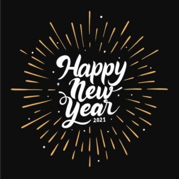 Free Vector | New year 2021 white lettering