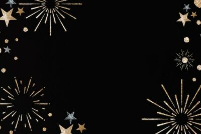 Free Vector | New year firework festive frame black background