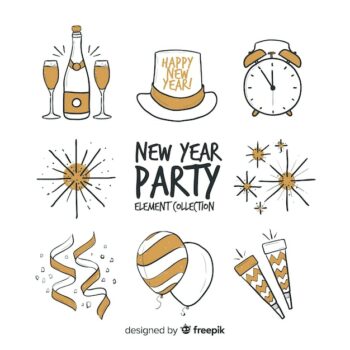 Free Vector | New year party elements collection