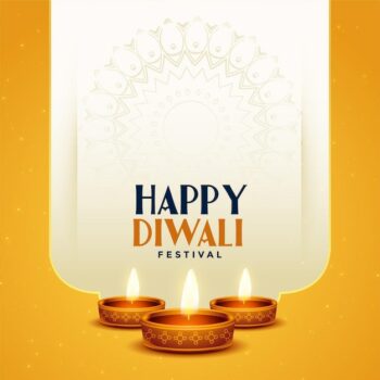 Free Vector | Nice traditional happy diwali background with diya design