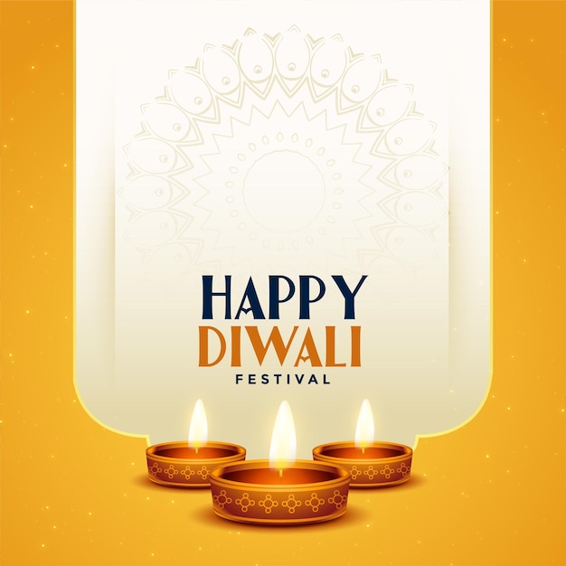Free Vector | Nice traditional happy diwali background with diya design
