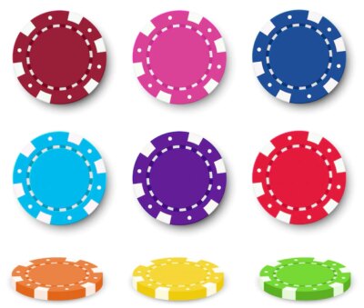 Free Vector | Nine colorful poker chips