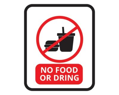 Free Vector | No or stop food or drink danger warning sign or symbol vector art illustration