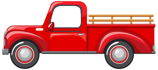 Free Vector | Old red truck on white background