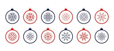 Free Vector | Pack of xmas bauble element for christmas design in line style
