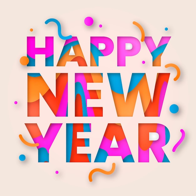 Free Vector | Paper style new year illustration