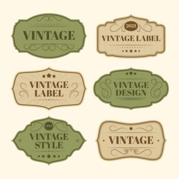 Free Vector | Paper style vintage label collection