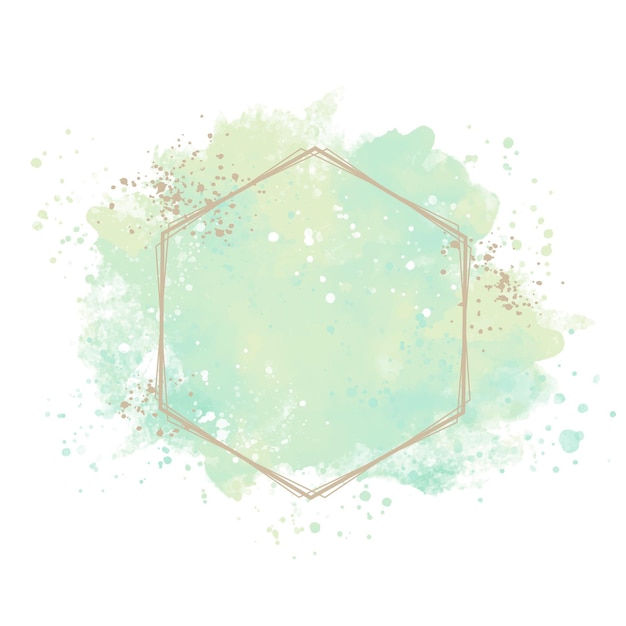 Free Vector | Pastel watercolor with golden frame