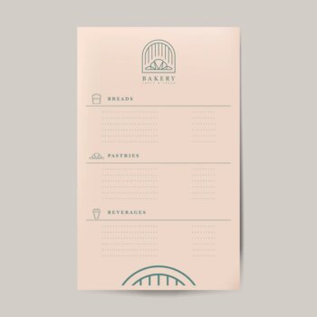 Free Vector | Pastries and beverages menu template vector