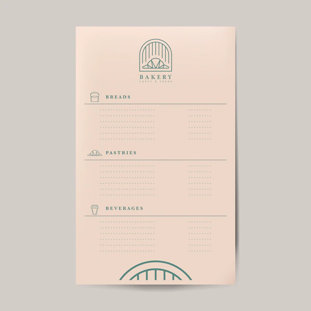 Free Vector | Pastries and beverages menu template vector