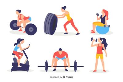 Free Vector | People at the gym
