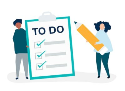Free Vector | People making a to-do list illustration