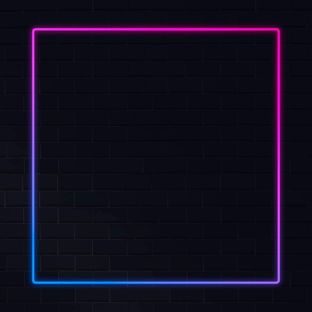 Free Vector | Pink and blue neon frame neon frame on a dark background