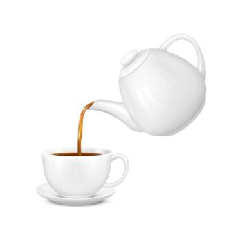 Free Vector | Pouring tea realistic composition with isolated illustration