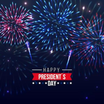Free Vector | Presidents day event celebration with fireworks concept