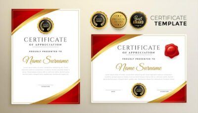 Free Vector | Professional red diploma certificate template in premium style